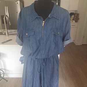 Denim Zip-Up Jumper